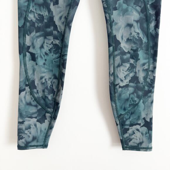ATHLETA Rainier High Rise Printed Leggings Teal Turquoise Floral Small S - Picture 5 of 10